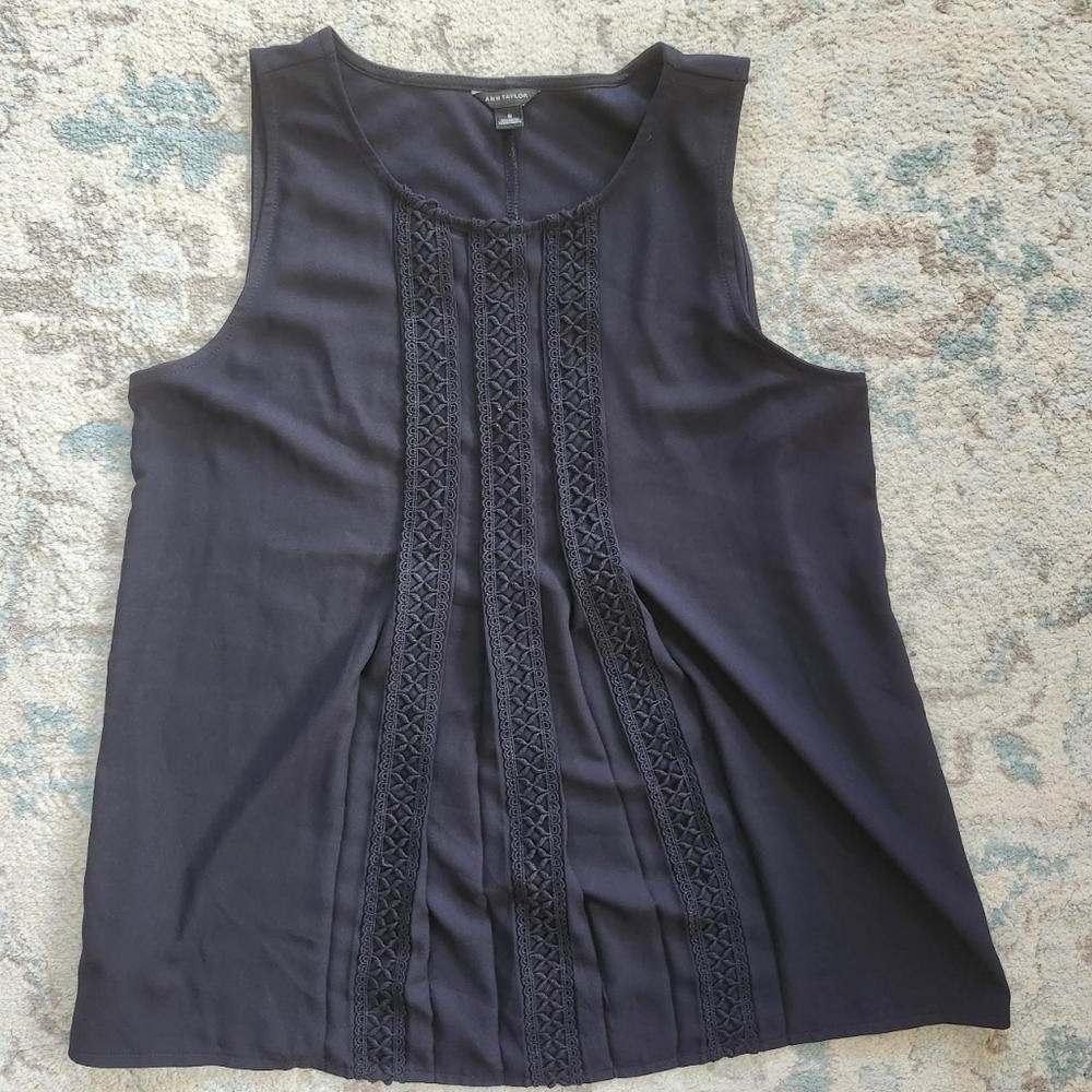 Ann Taylor navy blue blouse